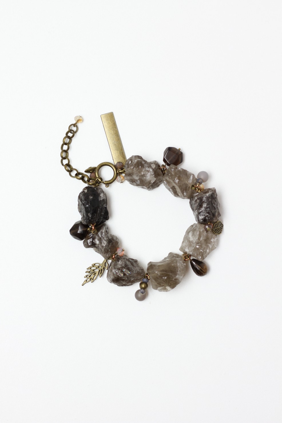 Raw smoky quartz bracelet
